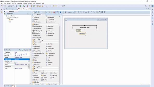 Java Swing send data from one jFrame to another jFrame Window Builder Eclipse смотреть онлайн
