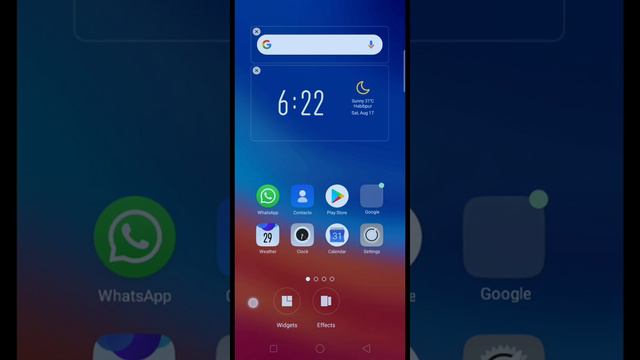 Setting of "Home screen" time clock (OPPO A7)