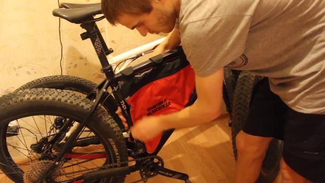 Влог с дочкой: обзор подрамной сумки для bikepacking (велотуризм) #fatbike смотреть онлайн