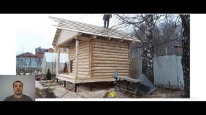 Сама маленькая баня из сруба. Размер 3х3 веранда 1 метр