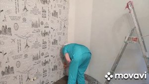 Поклейка обоев с подбором рисунка , второе полотно