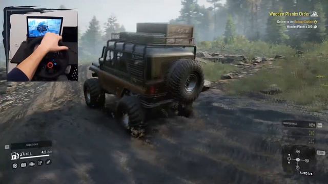 #LogitechG29 #SnowRunner Stuck in mud! - Delivering wooden planks on SnowRunner /Logitech g29
