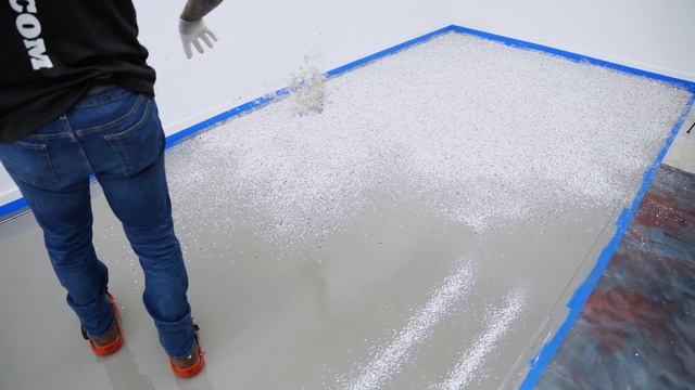 HOW TO EPOXY FLOOR  WITH FLAKES// DIY Easy Epoxy Flooring Tutorial