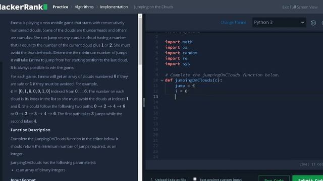 48 - Jumping on the Clouds | Implementation | Hackerrank Solution | Python