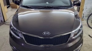 Полировка кузова КИА РИО. Устранение царапин на автомобиле и нанесение жидкого стекла.