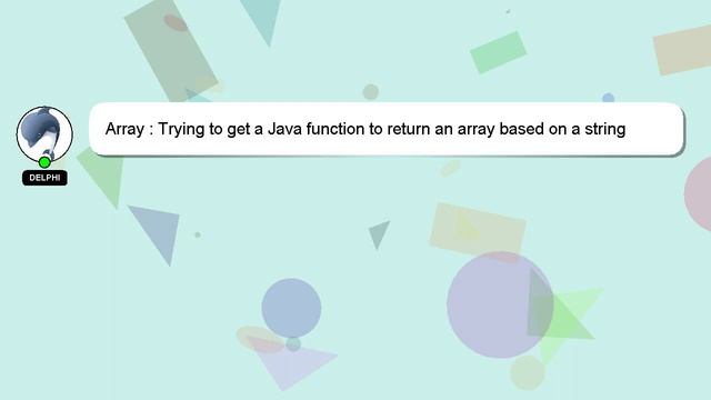 Array : Trying to get a Java function to return an array based on a string parameter passed to it смотреть онлайн