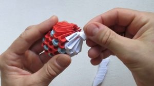 Новогоднее Модульное Оригами Дед Мороз. Легкая 3D Поделка Своими Руками из Модулей