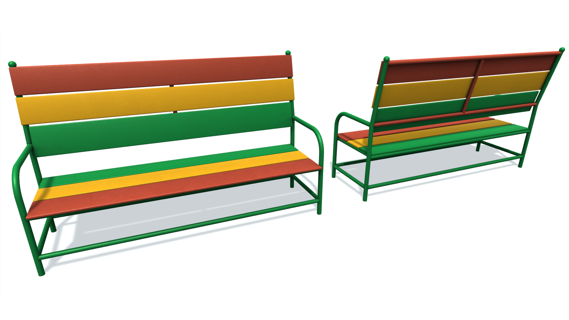 3D модель. Скамейка U. 3D model. Bench U.