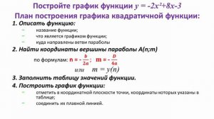 20 Урок   Понятие квадратичной функции и  некоторые её свойства