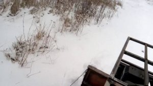 Минитрактор переломка .Первый снег,первая проба чистки снега.