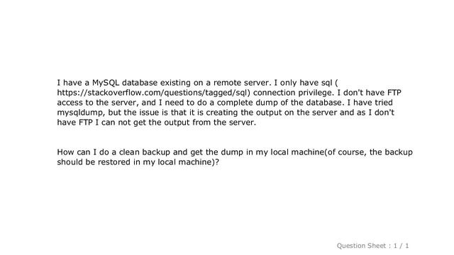 MySQL : How to backup MySQL database on a remote server? смотреть онлайн