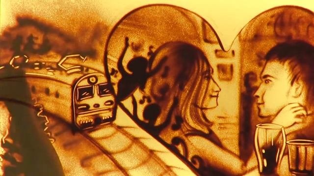 Песочная видеооткрытка. Подарок супругу в день бракосочетания.