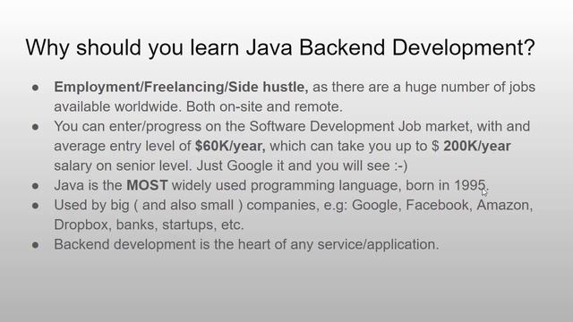 Java Developer Backend Training смотреть онлайн