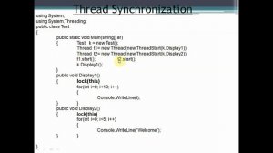 15 Multithreading with Thread Synchronization using lock and monitor function in C# Dot Net