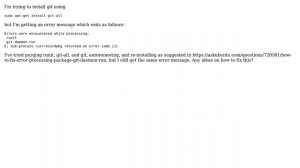 While trying to install git, "errors were encountered while processing: runit, git-daemon-run"