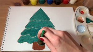 РИСУЕМ НОВОГОДНЮЮ ЁЛКУ ЛЕГКО/ РИСУЕМ ПРИ ПОМОЩИ ВАТНЫХ ПАЛОЧЕК И ГУБКИ/УРОК РИСОВАНИЯ ДЛЯ ДЕТЕЙ