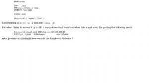 Raspberry Pi: Raspberry pi how to expose a port when a docker running a web server