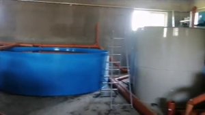 УЗВ на 3 тонны  осетровых пород, общий объём бассейнов 75м3.