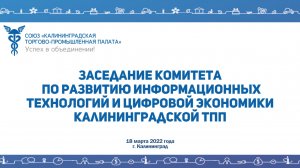 18.03.2022г. Комитет по развитию информационных технологий и цифровой экономики