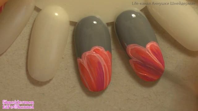 Праздничный яркий маникюр на коротких ногтях/акриловые краски смотреть онлайн