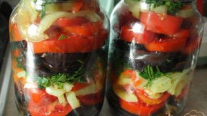 Баклажаны с помидорами и болгарским перцем