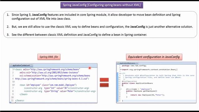 Creating Employee Beans in Spring: @Configuration and @Bean Java-based Configuration Explained смотреть онлайн