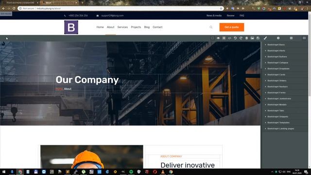 Industry Theme for Bootstrap 4 Page Builder Plugin
