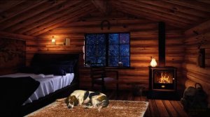 Звуки Природы Вьюга Метель Огонь в Камине в Уютном домике в лесу для Снятия Стресса и Сна