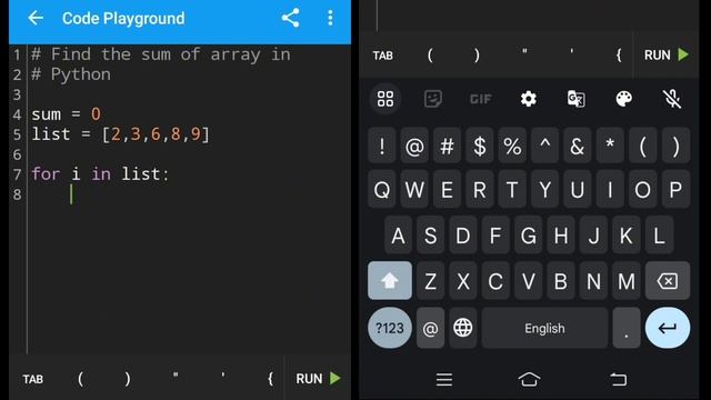 How to FIND the sum of ARRAY | Python video