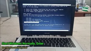 Windows Error Recovery, Start Windows Normally, Windows 7 Boot Failed