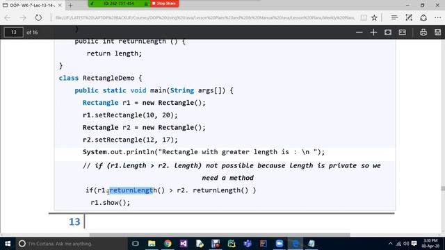 Accessing Private attributes from outside class in java | Week 07-g смотреть онлайн