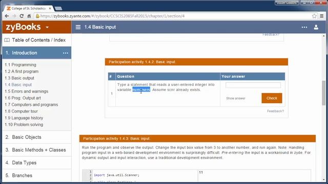 CIS 2085 zyBooks 1.6 Basic Input смотреть онлайн