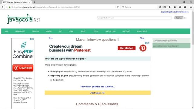 What are the types of Maven Plugins?
| javapedia.net смотреть онлайн