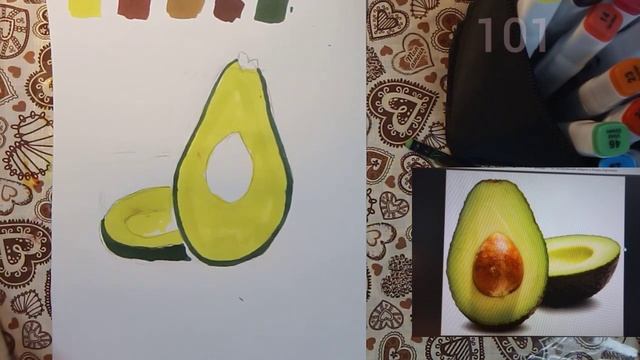 как нарисовать авокадо маркерами для скетчинга смотреть онлайн