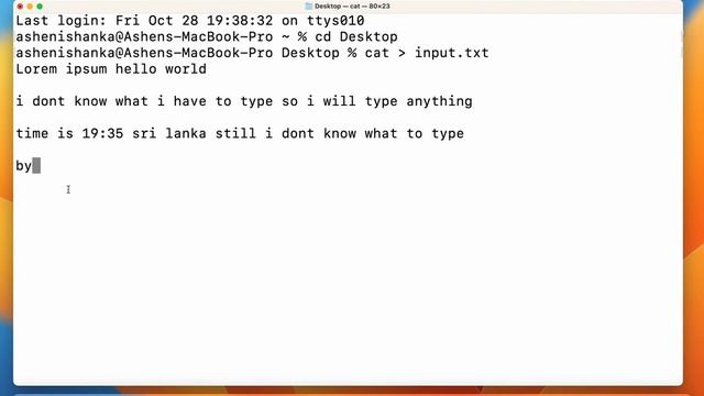 Create a file and read content using cat command in Terminal | macOS Terminal Tutorial