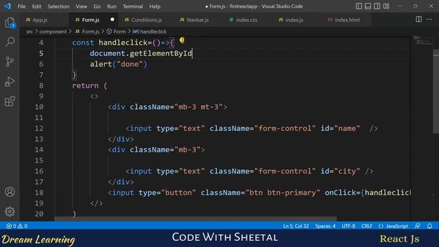 Handling Events in React with vite and CRA in Hindi | react #10