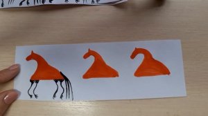 Рисование элементов мезенской росписи (лошадки)