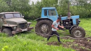 Трактор МТЗ 82 Застрял а УРАЛ не Смог Вытащить с Лебёдкой ( 2 part )