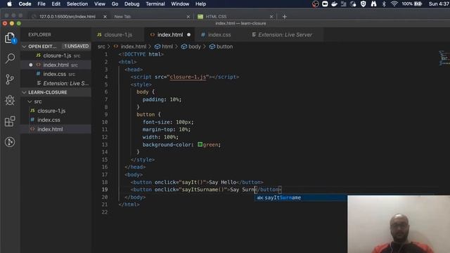 Javascript function closure MDN