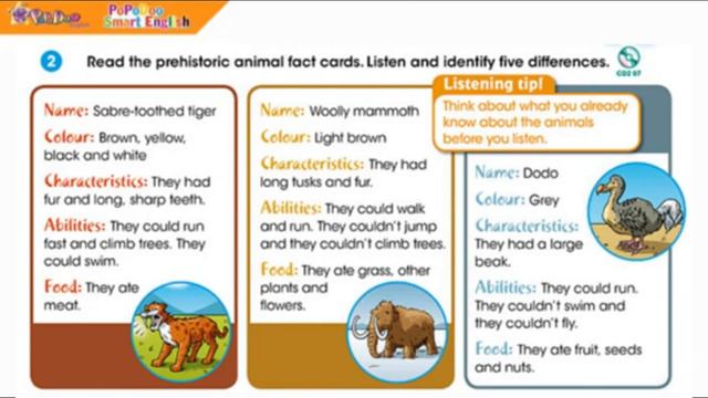 Unit 3 - Lesson 5: 2. Read the prehistoric animal fact cards | GIVE ME FIVE - LEVEL 4 смотреть онлайн