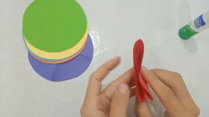 Аппликация. Зонтик из цветной бумаги. #аппликация #поделки #жапсыру