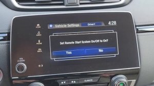 2020 - 2022 Honda CR-V EX-L Personalized Vehicle Settings