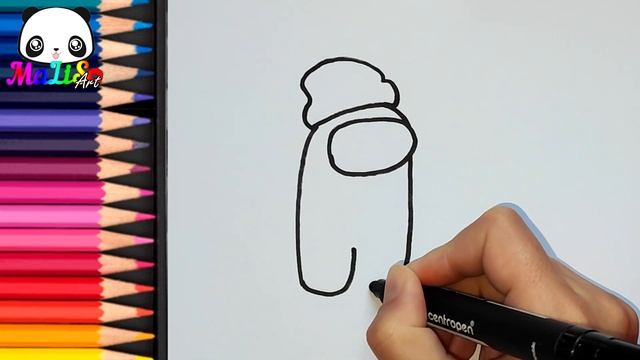 Как нарисовать Амонг Ас в шапке | How to Draw AMONG US Game Character | Як намалювати Амонг Ас