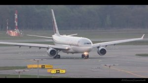 Qatar Airways A330 landing @ Milan MXP Airport [Holiday Inn terrace spotting point]