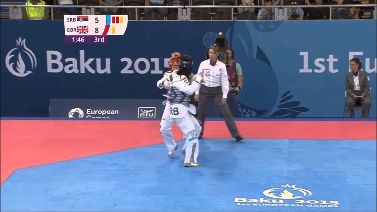 Taekwondo WTF. Baku 2015 European Games. Финал Ж -49. Bogdanovic-Maddock.