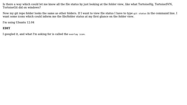 Is there a way to show icons on a git repo folder like tortoiseGit? смотреть онлайн