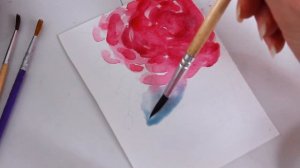 Как нарисовать красивый цветок из акварели / Акварель для начинающих с обычными кистями и краской