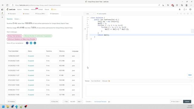 LeetCode 96 | Unique Binary Search Trees | DP | Recursive Memoization | Debugger | Java смотреть онлайн