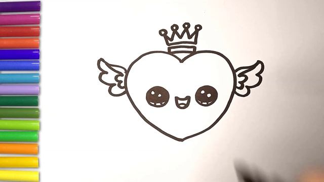 How to draw a cute Heart kawaii | Как нарисовать сердце | Як намалювати сердце смотреть онлайн