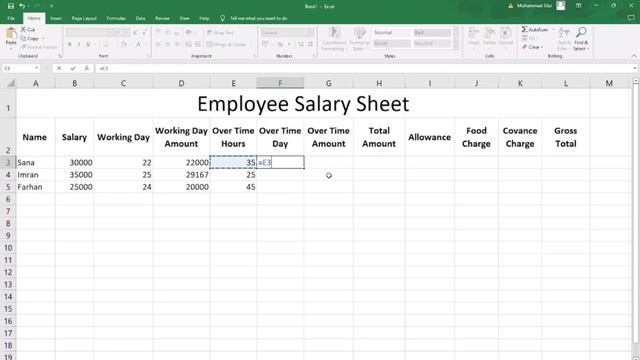 Employee Salary Sheet in Microsoft Excel | Complete Tutorial (Class 9)